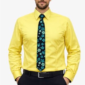 Vibrant Yellow Dress Shirt for Men
